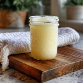 Mason jar of grass-fed beef tallow